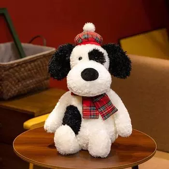 Милая кукла-щенок в виде пятнистой собаки в английском стиле, успокаивающая детская игрушка-сопровождающая собака, подарок на день рождения 40cm