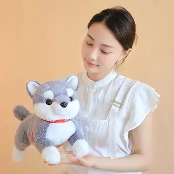 Милая кукла сиба-ину, двухцветная, с дополнительным колокольчиком, кукла для питомца, имитация игрушек для собак 28cm