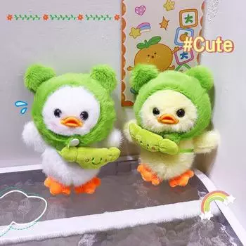 Милая кукла-утка, брелки для сумки, подвеска, милый маленький плюшевый брелок-утка, забавный плюшевый утенок, брелок-подвеска белый