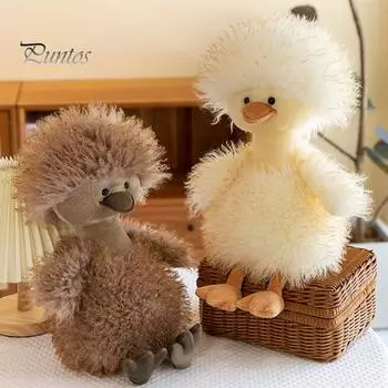 Милая кукла-утка для детей и взрослых, мягкая игрушка для чтения, просмотра телевизора, жареная уточка, плюшевая подушка, подарок на Рождество, дни рождения коричневый