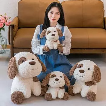 Милая кукла в виде пятнистой маленькой молочной собачки, плюшевая игрушка в виде исцеляющей мультяшной собачки с большими ушами, милый подарок в виде гусиного мяса 25 cm (0.22kg)