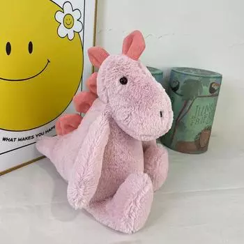 Милая кукла зеленого дракона, плюшевая игрушка динозавр, кукла для игрового автомата, свадебный подарок, детская игрушка Total length 25cm розовый