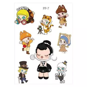 Милая Labubu Автомобильная наклейка, блокирующая царапины, декоративная наклейка для электромобиля, наклейка на корпус компьютера, телефона, стакана для воды, водонепроницаемые наклейки