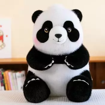 Милая ленивая панда, плюшевая игрушка, сувениры из зоопарка, кукла национальное сокровище, подарок, халат, цветок, дом, подушка 30cm0.3kg
