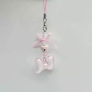Милая лента-бант для мобильного телефона, цепочка для девушки, сердечко, кавайный цветок, бисерный слон, кулон для мобильного телефона, сумка-подвеска