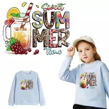 Милая летняя нашивка на заказ, термотрансферная футболка, термопресс, аппликация, наклейки для одежды «сделай сам», Parches Ropa, аппликация на одежду