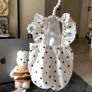 Милая летняя одежда для собак Тонкие рубашки Юбка для щенков Наряды для домашних животных Костюм для собак Платья для кошек Чихуахуа XXL белый