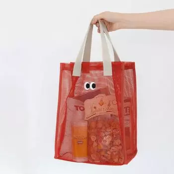 Милая летняя пляжная сумка с принтом глаз из сетчатой ткани, сумка-тоут, несессер, дорожный дорожный чехол для стирки чёрный