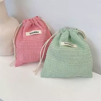 Милая летняя сумка на шнурке - маленькая тканевая сумка для помады, мелочей, мелочей и дорожных принадлежностей зелёный