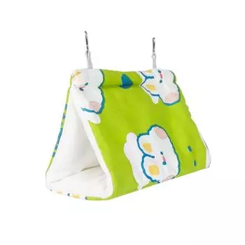 Милая лежанка для питомца, мягкое треугольное хлопковое гнездо, портативный теплый гамак для попугая, для дома