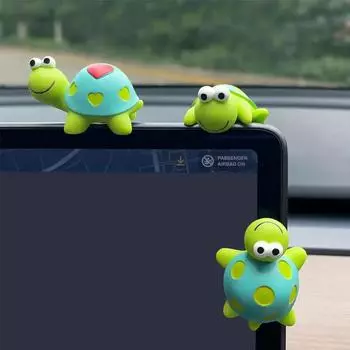 Милая лежащая мини-черепаха, украшение для салона автомобиля, забавная центральная консоль, зеркало заднего вида, украшения для автомобильных аксессуаров