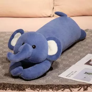 Милая лежащая собака слон длинная подушка-валик мультяшная лиса капибара плюшевая игрушка кровать для сна щипковая кукла подушка 90cm