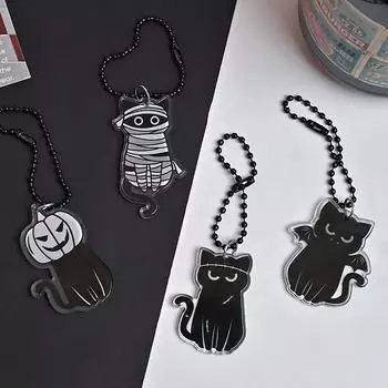 Милая личность акриловая черная кошка тыква хеллоуин кулон брелок автомобильный ключ кулон рюкзак украшения аксессуары подарки