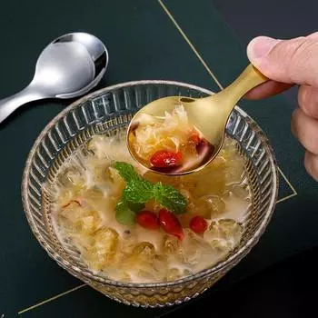 Милая ложка из нержавеющей стали с короткой ручкой, золотая ложка для мороженого, чая, кофе, детская ложка, кухонная ложка для приправ, совок для специй