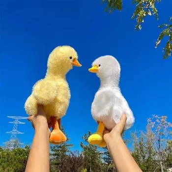 Милая маленькая большая желтая плюшевая игрушка утка - черная подушка для сна утка для детей 35cm 0.11kg