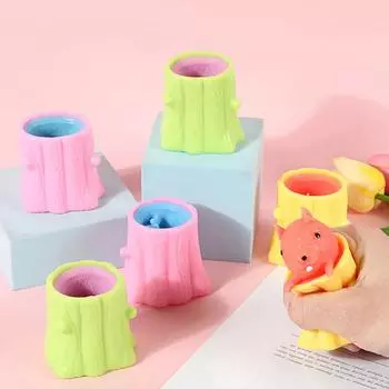Милая маленькая игрушка-сжиматель для животных, злая игрушка-выпускник, забавный артефакт для снятия стресса в виде пенька