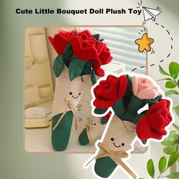 Милая маленькая кукла-букет, плюшевая игрушка, детская тряпичная кукла, плюшевая игрушка, детская тряпичная кукла, подарок для любителей плюшевых кукол One Size