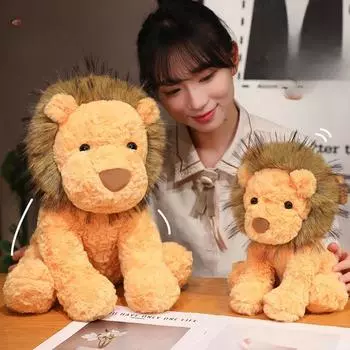 Милая маленькая кукла-лев, плюшевая кукла, креативная детская игрушка в виде лесного животного, подарок на день рождения 23cm
