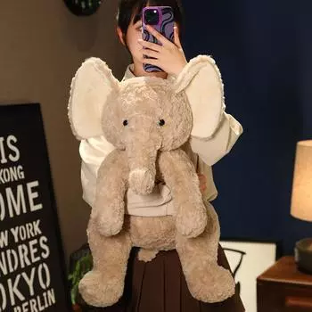 Милая маленькая кукла-подушка в виде слона для девочек, чтобы спать с большим ушным животным, кукла для детей, плюшевая игрушка-кукла 35 centimeters.