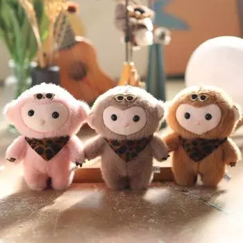Милая маленькая обезьянка подвеска плюшевая игрушка кукла мультфильм школьная сумка подвесное украшение брелок кукла кукла 13cm