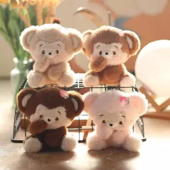 Милая маленькая обезьянка подвеска плюшевая игрушка кукла мультфильм школьная сумка подвесное украшение брелок кукла кукла 13cm