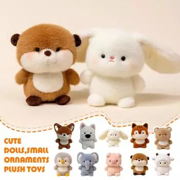 Милая маленькая плюшевая игрушка в виде животного, украшение стола, сопровождающее овцу, мультистиль, лису на день рождения животного S1X8 Penguin-1pcs