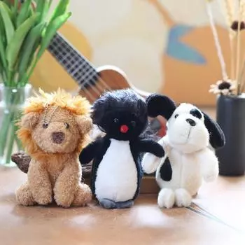 Милая маленькая подвеска в виде льва, плюшевая игрушка, кукла, щенок пингвина, сумка, подвесной брелок, кукла 13cm