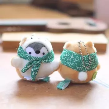 Милая маленькая подвеска в виде пингвина, плюшевая игрушка, кукла, пингвин породы сиба-ину, сумка, подвесной брелок, кукла 10cm