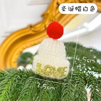 Милая маленькая рождественская шапка, вязаная шерстяная шапка, милый мини-набор для пальцев, украшения для рождественской елки, принадлежности для декора