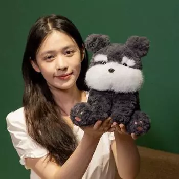Милая маленькая собачка плюшевая игрушка питомец анима мягкая игрушка щенок плюшевая кукла дети праздничные подарки чёрный