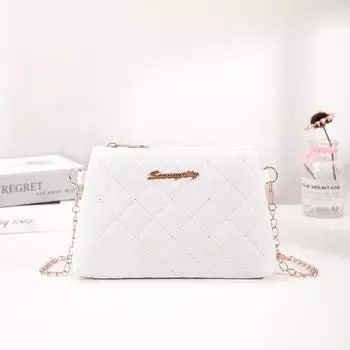Милая маленькая свежая ромбовидная вышивка цепочка маленькая квадратная сумка модная осенне-зимняя классическая принтованная сумка для мобильного телефона на плечо женская сумка