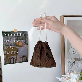 Милая маленькая тканевая подарочная сумка на шнурке для женщин и девочек, сумочка для ювелирных изделий, помады, косметики, веревочные сумки, сумка для хранения, авоська