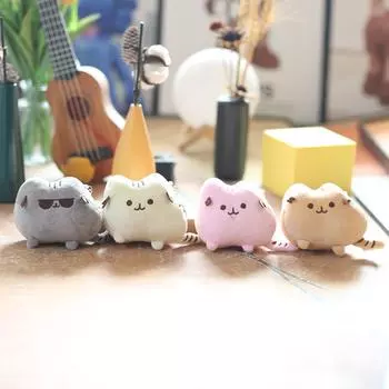 Милая маленькая толстая кошка, плюшевая игрушка, кукла, мультяшный котенок, сумка, подвесной брелок, кукла 11 cm