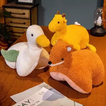 Милая маленькая утка, студенческий обеденный перерыв, лось, большой гусь, подушка, треугольная подушка, короткая плюшевая игрушка 35*26cm