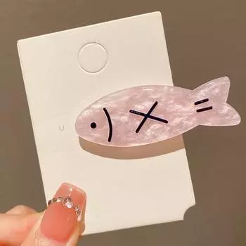 Милая маленькая заколка для волос в виде рыбьей кости для девочек, заколка для челки, сломанная заколка для волос, забавная заколка