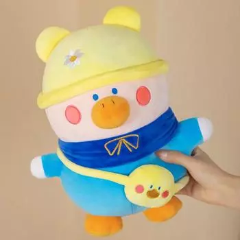 Милая маленькая желтая кукла-утка в шляпе, сумка через плечо, утка, кукла-утка, детская плюшевая игрушка, украшения для подарков девочкам 35cm (exquisite jewelry)