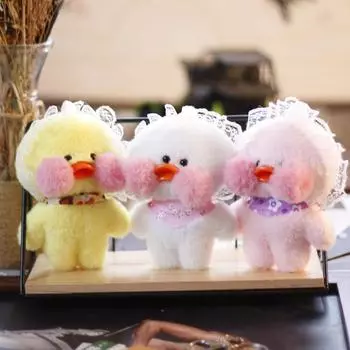 Милая маленькая желтая уточка, плюшевая игрушка, кукла, гиалуроновая кислота, сумка-утка, подвесное украшение, брелок, кукла 12 cm.