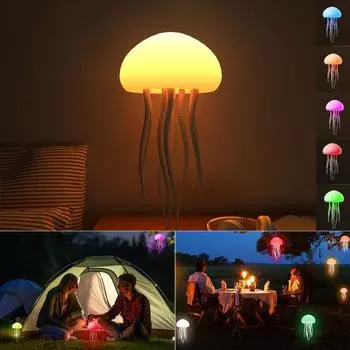 Милая Медуза Светодиодный ночник Перезаряжаемый Голосовое управление Танцующие ноги RGB Прикроватная лампа Настольная лампа Bluetooth Динамик Увлажнитель Hanging style