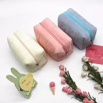 Милая меховая косметичка для женщин на молнии, большая однотонная косметичка, дорожные косметички, милая мини-сумка для туалетных принадлежностей на молнии розовый