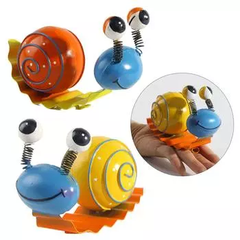 Милая металлическая статуэтка улитки, железная 3D-скульптура животного, садовое украшение, настенная статуэтка для дерева, украшение для домашнего рабочего стола жёлтый