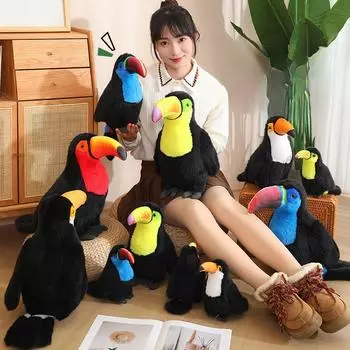 Милая милая ара, имитация плюшевой игрушки, украшения, кукла-тукан, уговаривающая спать, успокаивающая и играющая с женщинами 20cm