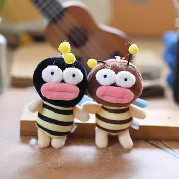 Милая Милая Большая Рот Маленькая Пчелка Подвеска Плюшевая Игрушка Кукла Школьный Портфель Подвесное Украшение Брелок Кукла Кукла 11 cm