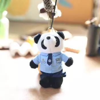 Милая милая дорожная полиция панда подвеска плюшевая игрушка пожарная полиция сумка подвесной брелок кукла кукла 12 cm.