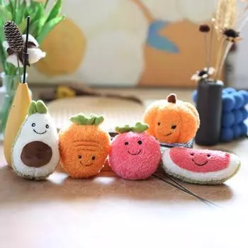 Милая милая фруктовая подвеска плюшевая игрушка кукла арбуз морковка сумка подвесное украшение брелок кукла 12cm