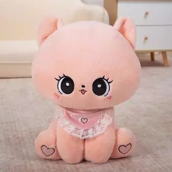 Милая Милая Кукла Кошка Девочка Кровать Спящая Подушка-Плед Милый Любовь Нагрудник Котенок Детская Кукла 24cm розовый