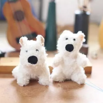 Милая милая маленькая белая собака West Highland, плюшевая игрушка, мультяшная кукла, сумка, подвесное украшение, брелок 12cm