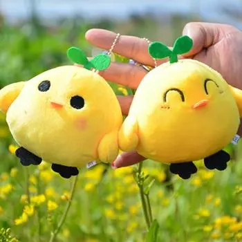 Милая милая маленькая кукла-цыпленок, плюшевая кукла, маленькая мини-подвеска, маленький желтый цыпленок, брелок для ключей, пуховый хлопок, детский подарок 12 cm.