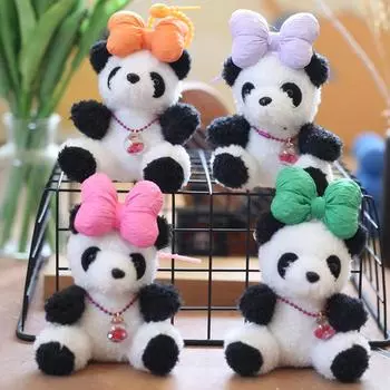 Милая милая маленькая панда подвеска плюшевая игрушка кукла гигантская панда сумка подвесное украшение брелок кукла 12 cm
