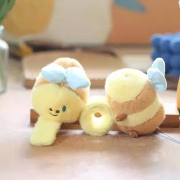 Милая милая маленькая пчелка шлепок круг плюшевая игрушка кукла мультфильм может двигаться тряпичные куклы с крыльями 15cm