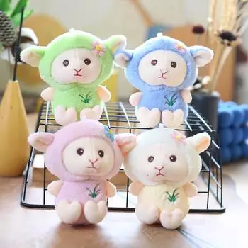 Милая милая маленькая подвеска в виде овечки, плюшевая игрушка, кукла, овечка, сумка, подвесной брелок, тряпичная кукла, кукла 12 cm.